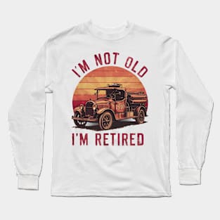 Vintage Fire Truck Embracing Retirement Long Sleeve T-Shirt